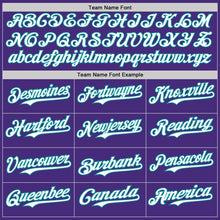 Load image into Gallery viewer, Custom Purple Teal Pink-White Authentic Baseball Jersey
