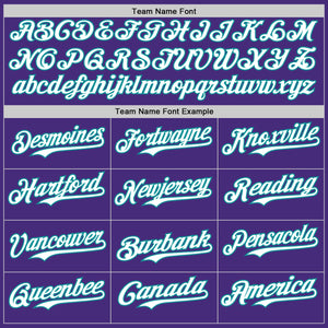 Custom Purple Teal Pink-White Authentic Baseball Jersey