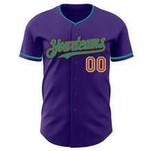 Load image into Gallery viewer, Custom Purple Texas Orange Teal Black-White Authentic Baseball Jersey
