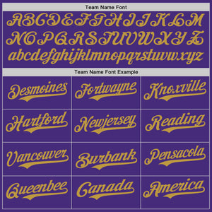 Custom Purple Old Gold Authentic Baseball Jersey