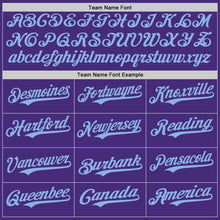 Load image into Gallery viewer, Custom Purple Light Blue Authentic Baseball Jersey
