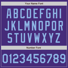Load image into Gallery viewer, Custom Purple Light Blue Authentic Baseball Jersey
