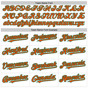 Custom White Orange-Kelly Green Authentic Raglan Sleeves Baseball Jersey