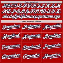 Load image into Gallery viewer, Custom Red White-Navy Authentic Baseball Jersey
