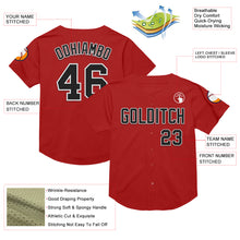 Load image into Gallery viewer, Custom Red Black-White Mesh Authentic Throwback Baseball Jersey
