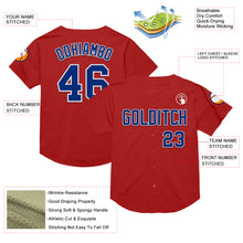 Load image into Gallery viewer, Custom Red Royal-White Mesh Authentic Throwback Baseball Jersey
