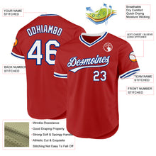 Load image into Gallery viewer, Custom Red White-Royal Authentic Throwback Baseball Jersey
