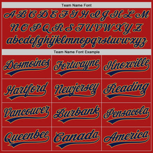 Custom Red Navy-Old Gold Authentic Throwback Baseball Jersey