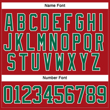 Load image into Gallery viewer, Custom Red Kelly Green-White Hockey Jersey
