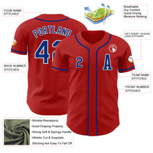 Load image into Gallery viewer, Custom Red Royal-White Authentic Baseball Jersey
