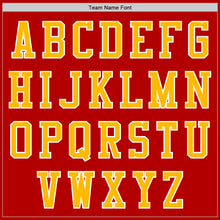 Load image into Gallery viewer, Custom Red Gold-White Authentic Baseball Jersey
