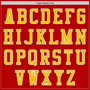 Custom Red Gold-White Authentic Baseball Jersey