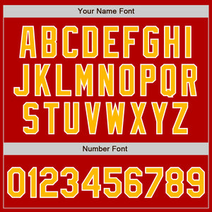 Custom Red Gold-White Authentic Baseball Jersey