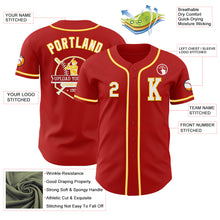 Load image into Gallery viewer, Custom Red White-Yellow Authentic Baseball Jersey
