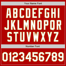Load image into Gallery viewer, Custom Red White-Old Gold Authentic Baseball Jersey
