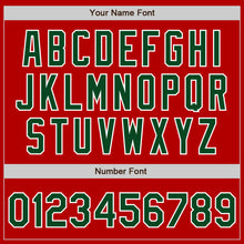 Load image into Gallery viewer, Custom Red Green-White Authentic Baseball Jersey
