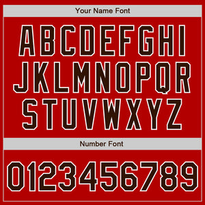 Custom Red Brown-White Authentic Baseball Jersey