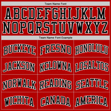 Load image into Gallery viewer, Custom Red Black-White Authentic Throwback Basketball Jersey
