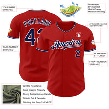 Load image into Gallery viewer, Custom Red Navy-White Authentic Baseball Jersey
