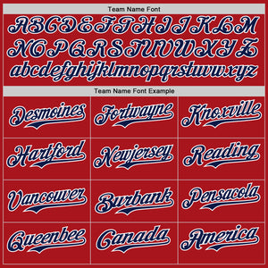 Custom Red Navy-White Authentic Baseball Jersey