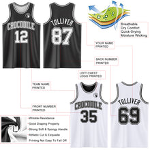 Load image into Gallery viewer, Custom Reversible Black White Double Side Sublimation Basketball Suit Jersey
