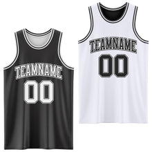 Load image into Gallery viewer, Custom Reversible Black White Double Side Sublimation Basketball Suit Jersey
