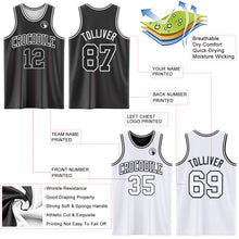Load image into Gallery viewer, Custom Reversible Black White Double Side Sublimation Basketball Suit Jersey
