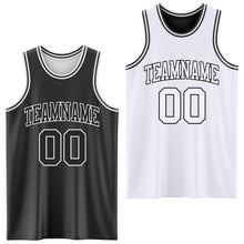 Load image into Gallery viewer, Custom Reversible Black White Double Side Sublimation Basketball Suit Jersey
