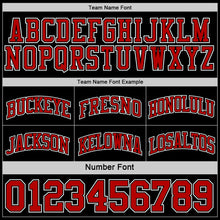 Load image into Gallery viewer, Custom Reversible Black Red-White Double Side Sublimation Basketball Suit Jersey
