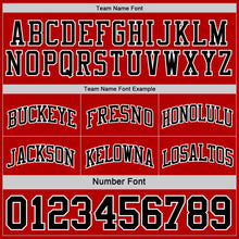 Load image into Gallery viewer, Custom Reversible Black Red-White Double Side Sublimation Basketball Suit Jersey
