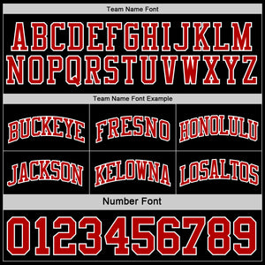 Custom Reversible Black Red-White Double Side Sublimation Basketball Suit Jersey