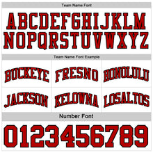 Load image into Gallery viewer, Custom Reversible Black Red-White Double Side Sublimation Basketball Suit Jersey
