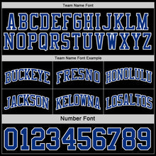 Load image into Gallery viewer, Custom Reversible Black Royal-White Double Side Sublimation Basketball Suit Jersey
