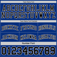 Load image into Gallery viewer, Custom Reversible Black Royal-White Double Side Sublimation Basketball Suit Jersey
