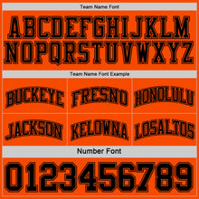 Load image into Gallery viewer, Custom Reversible Black Orange Double Side Sublimation Basketball Suit Jersey
