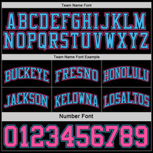 Load image into Gallery viewer, Custom Reversible Black Pink-Sky Blue Double Side Sublimation Basketball Suit Jersey
