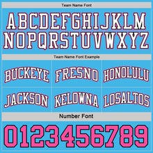 Load image into Gallery viewer, Custom Reversible Black Pink-Sky Blue Double Side Sublimation Basketball Suit Jersey
