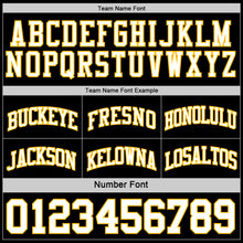 Load image into Gallery viewer, Custom Reversible Black White-Gold Double Side Sublimation Basketball Suit Jersey
