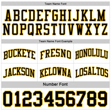 Load image into Gallery viewer, Custom Reversible Black White-Gold Double Side Sublimation Basketball Suit Jersey
