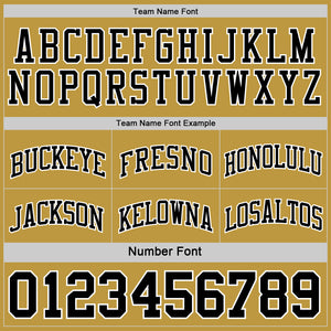 Custom Reversible Black White-Old Gold Double Side Sublimation Basketball Suit Jersey