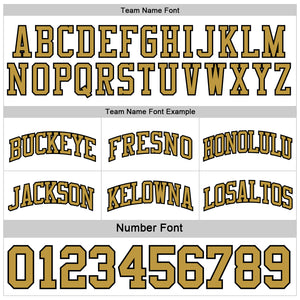 Custom Reversible Black Old Gold-White Double Side Sublimation Basketball Suit Jersey