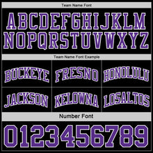 Load image into Gallery viewer, Custom Reversible Black Purple-White Double Side Sublimation Basketball Suit Jersey
