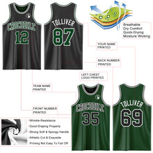 Load image into Gallery viewer, Custom Reversible Black Green-White Double Side Sublimation Basketball Suit Jersey
