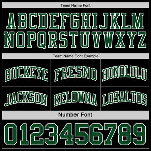 Custom Reversible Black Green-White Double Side Sublimation Basketball Suit Jersey