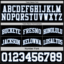 Load image into Gallery viewer, Custom Reversible Black White-Light Blue Double Side Sublimation Basketball Suit Jersey
