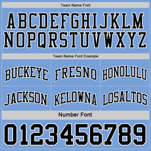 Custom Reversible Black White-Light Blue Double Side Sublimation Basketball Suit Jersey