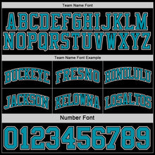 Load image into Gallery viewer, Custom Reversible Black Teal-White Double Side Sublimation Basketball Suit Jersey

