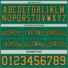 Load image into Gallery viewer, Custom Reversible Black Kelly Green-Old Gold Double Side Sublimation Basketball Suit Jersey
