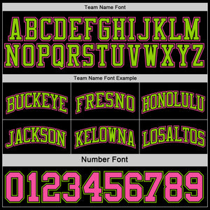 Custom Reversible Black Pink-Neon Green Double Side Sublimation Basketball Suit Jersey