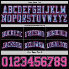 Load image into Gallery viewer, Custom Reversible Black Pink-Light Blue Double Side Sublimation Basketball Suit Jersey
